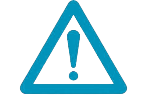 A blue warning sign